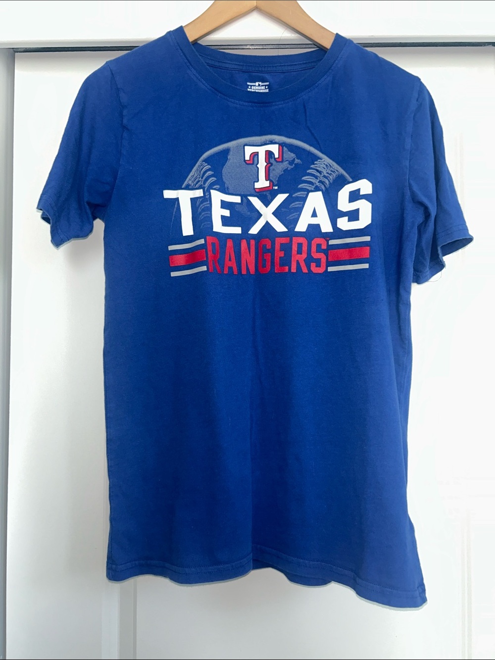 MLB Texas Rangers Royal Blue Graphic Tee with Red & White Accents
